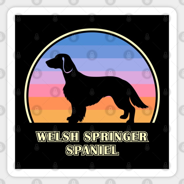 Welsh Springer Spaniel Vintage Sunset Dog Sticker by millersye